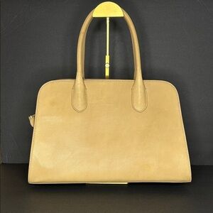Margot New York Chic Beige Leather Satchel